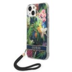 Guess GUOHCP14SHFLSB iPhone 14 / 15 / 13 6.1" blue hardcase Flower Strap