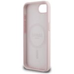 Case Guess Silicone Script Metal Logo MagSafe for iPhone 16e pink - imagine 7