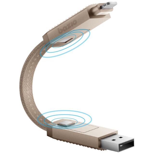 Cable Bazic GoCharge Alucable 4in1 (USB-A/USB-C - USB-C/Lightning) 15cm 60W 3A PD Fast Charge gold - imagine 3