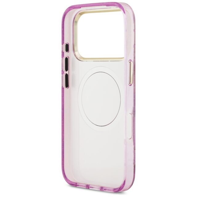 Case Guess IML Glitter Flowers Triangle MagSafe for iPhone 17 Pro purple - imagine 7