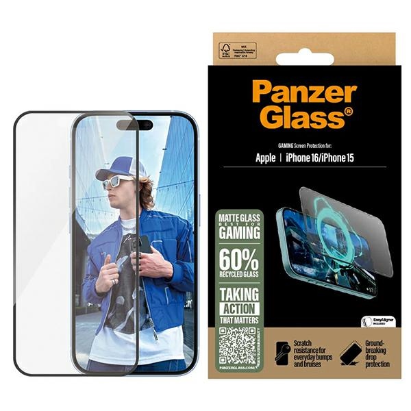 cps-876bfa2fec47e0084166d266a66748ff-2025-12-07-01-05-35 PanzerGlass Gaming Screen Protector iPhone 16 / 15 6.1" Ultra-Wide Fit 2857 - imagine 1