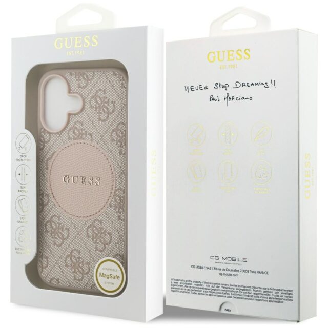 Case Guess 4G Circle Classic Logo MagSafe for iPhone 17 pink - imagine 8
