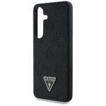 Case Guess Grained Hot Stamp Peony Pattern Triangle Logo MagSafe to Samsung Galaxy S25 black - imagine 6