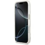 Guess IML Glitter Flowers Triangle MagSafe Case for iPhone 17 Pro Max White - imagine 5