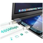 USB-C to USB-C Cable 4smarts PremiumCord 60W SET 3 pcs 0.5M + 1.5M + 3M white/silver - imagine 3