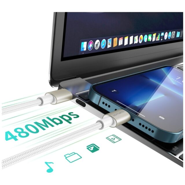 USB-C to USB-C Cable 4smarts PremiumCord 60W SET 3 pcs 0.5M + 1.5M + 3M white/silver - imagine 3