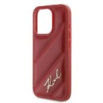 Karl Lagerfeld KLHCP15XPQDSMGR iPhone 15 Pro Max 6.7" red hardcase Diagonal Quilted Script - imagine 6