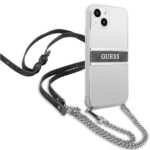 Guess GUHCP13SKC4GBSI iPhone 13 mini 5,4" Transparent hardcase 4G Grey Strap Silver Chain - imagine 4