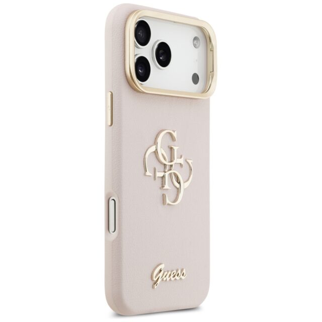 Guess Grained Big 4G & Stand Camera Case for iPhone 17 Pro Max Pink - imagine 4