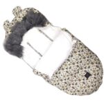 Extralink Infant Sleeping Bag for Stroller, Car Seat, Sledge with Ears, Faux Fur Insulated, 100cm Leaves - imagine 4