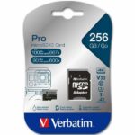 Verbatim 256GB microSD Card + Adapter Pro U3 black 47045 - imagine 3