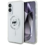 Case Karl Lagerfeld Button Choupette Head Printed Logo MagSafe for Samsung Galaxy S25 Edge white
