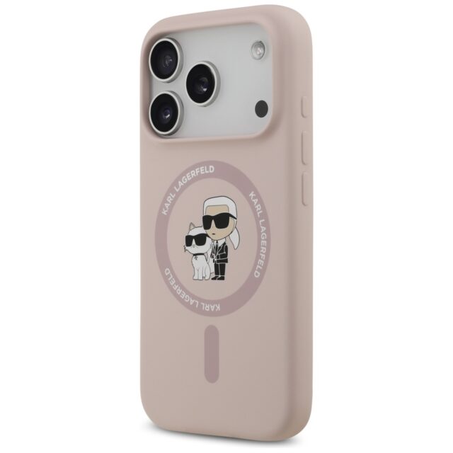 Karl Lagerfeld Silicone Karl&Choupette Ring MagSafe Case for iPhone 17 Pro Pink - imagine 2