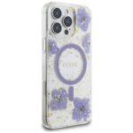 Case Guess Resin Flowers MagSafe for iPhone 16 Pro Max purple - imagine 4