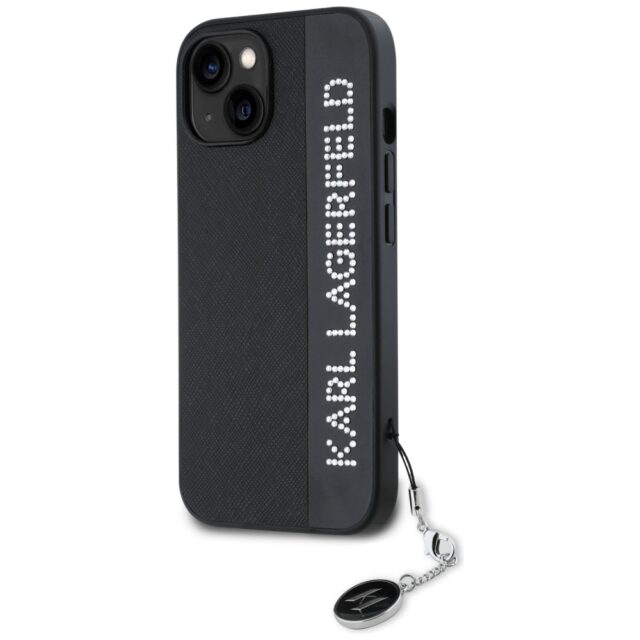 Karl Lagerfeld KLHCP15SPSAKDGCK iPhone 15 / 14 / 13 6.1" black hardcase Saffiano Rhinestones & - imagine 2