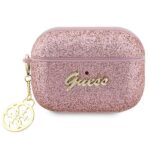 Guess GUAP2GLGSHP AirPods Pro 2 (2022/2023) cover pink Glitter Flake 4G Charm