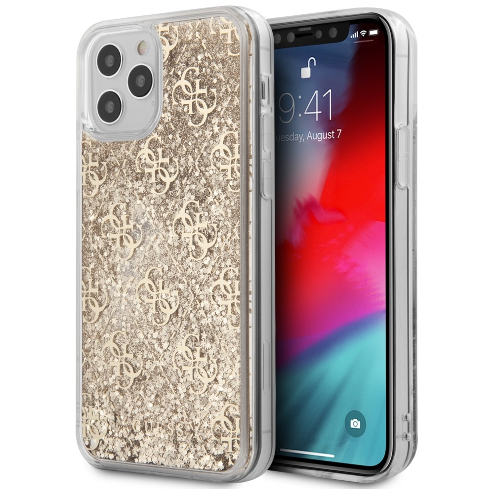 cps-882e1a4a41399471984033a6c2ba7ac9-2025-12-06-12-53-57 Guess GUHCP12LLG4GSLG iPhone 12 Pro Max 6,7" gold hardcase 4G Liquid Glitter - imagine 1