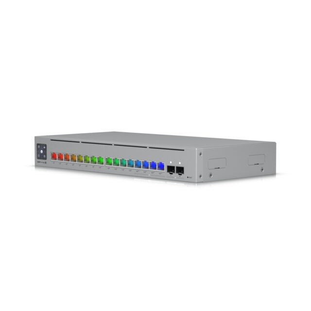 Ubiquiti USW-Pro-Max-16-PoE-EU | Switch | 4x 2.5 GbE RJ45 PoE++, 12x GbE RJ45 PoE+, 2x SFP+, Etherlighting, L3, 180W - imagine 3