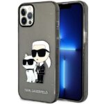 Karl Lagerfeld KLHCP12MHNKCTGK iPhone 12/12 Pro 6,1" black hardcase Gliter Karl&Choupette