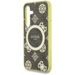 Case Guess 4G Background Gold Electroplated Peony Pattern MagSafe forSamsung Galaxy S25 brown - imagine 6