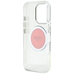 Case Guess IML Metal Colored Circle Classic Logo MagSafe for iPhone 16 Pro Max pink - imagine 7