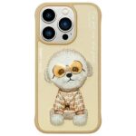 Nimmy case iPhone 15 Pro 6.1" khaki Glasses Cool Dog