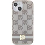 DKNY DKHMP15SHCPTSE iPhone 15 / 14 / 13 6.1 inch beige hardcase IML Checkered Mono Pattern & Printed - imagine 3