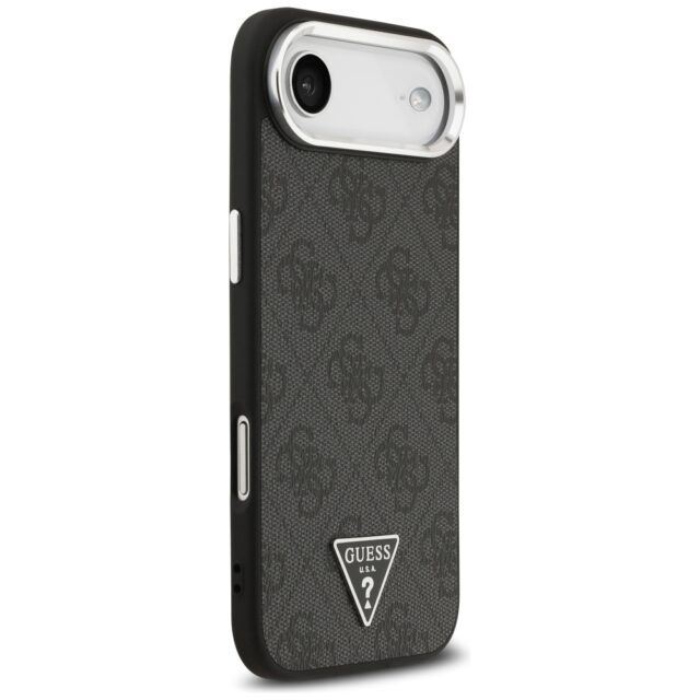 Case Guess 4G Triangle Logo MagSafe for iPhone Air black silver - imagine 4