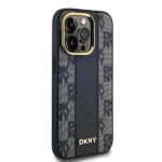 DKNY DKHMP14LPCPVSLK iPhone 14 Pro 6.1" black hardcase Leather Checkered Mono Pattern MagSafe - imagine 4