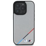 BMW BMHMP16L23PUPDG iPhone 16 Pro 6.3" grey hardcase M Perforated Tricolor Line MagSafe - imagine 3