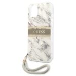 Guess GUHCP13SKMABGR iPhone 13 mini 5,4" grey hardcase Marble Strap Collection - imagine 6