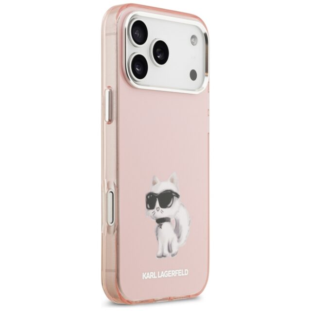 Karl Lagerfeld IML Aquarelle Choupette & Logo MagSafe Case for iPhone 17 Pro Pink - imagine 4