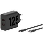 Charger wall Motorola TurboPower 125W Dual 2x USB-C with cable USB-C 1m black - imagine 5