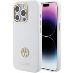 Guess GUHCP15XM4DGPH iPhone 15 Pro Max 6.7" white hardcase Silicone Logo Strass 4G