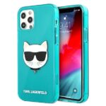 Karl Lagerfeld KLHCP12LCHTRB iPhone 12 Pro Max 6,7" blue hardcase Glitter Choupette Fluo