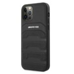AMG AMHCP12LGSEBK iPhone 12 Pro Max 6,7" black hardcase Leather Debossed Lines - imagine 2