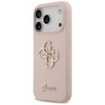 Guess Silicone Big 4G Script Case for iPhone 17 Pro Pink - imagine 2