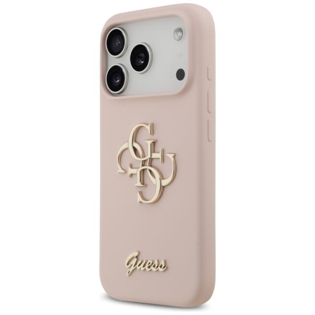 Guess Silicone Big 4G Script Case for iPhone 17 Pro Pink - imagine 2