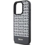 DKNY DKHMP15LPSOSPK iPhone 15 Pro 6.1 inch black hardcase Leather Printed Pattern Metal Logo MagSafe - imagine 6