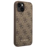 Guess GUHCP14MG4GFBR iPhone 14 Plus / 15 Plus 6.7" brown hard case 4G Metal Gold Logo - imagine 4