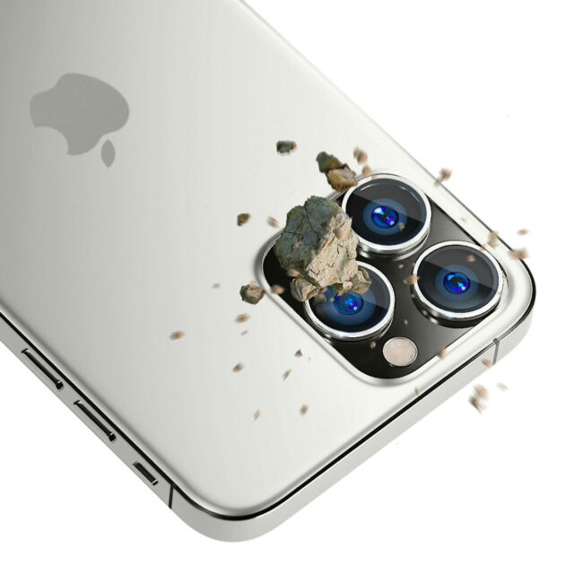 3MK Lens Protection Pro iPhone 14 Pro /14 Pro Max silver Camera lens protection with mounting fram - imagine 3