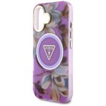 Case Guess Glitter Flowers Triangle Buttons MagSafe for iPhone 16 purple - imagine 6