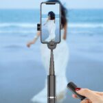 USAMS Selfie Stick Phantom Bluetoothtripod czarny/black ZB6401 (US-ZB064) - imagine 2