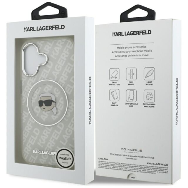 Karl Lagerfeld IML Karl Head Logo MagSafe Case for iPhone 17 Grey - imagine 8