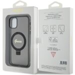 Guess GUHMN61HRSGSK iPhone 11 / Xr 6.1" black hardcase Ring Stand Script Glitter MagSafe - imagine 8