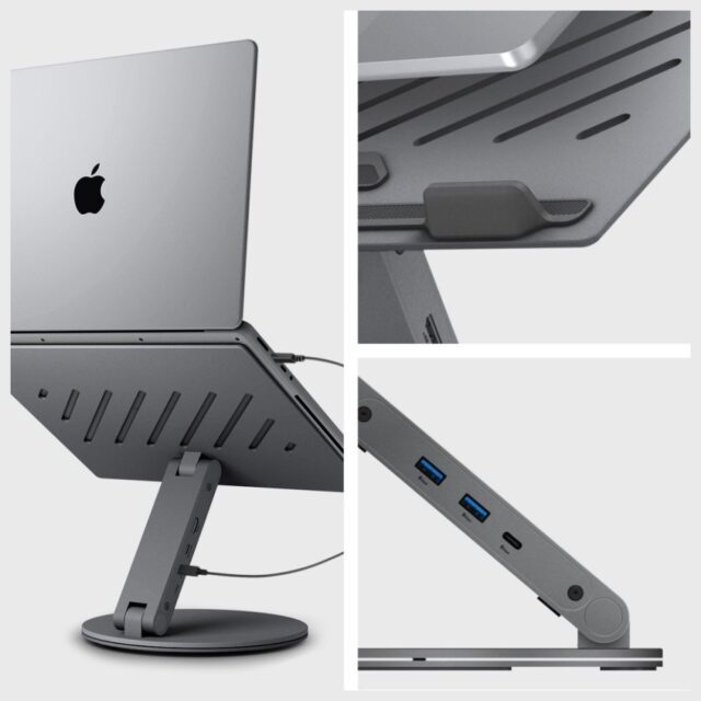 Laptop Stand Spigen LD204H Hub gray - imagine 3