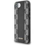 Case DKNY Leather Checkered Mono Pattern MagSafe for iPhone 16e black - imagine 2