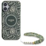 Guess GUHMP16SHCPOFPA iPhone 16 6.1" green hardcase IML Flowers Allover Electro With Pearl St - imagine 2