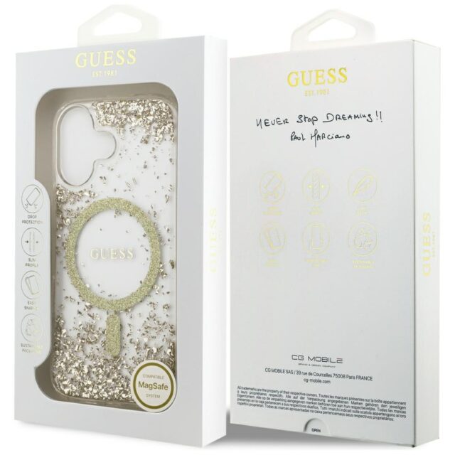 Guess Resin Bottom Glitter MagSafe case for iPhone 17 gold - imagine 8