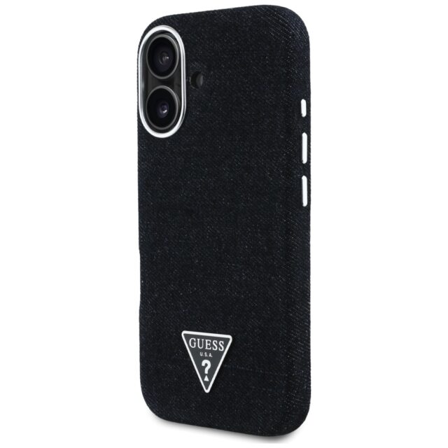 Case Guess Denim Triangle Logo MagSafe for iPhone 16 black - imagine 2